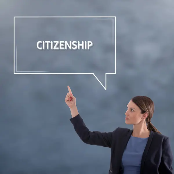 Staatsbürgerschaft Geschäftskonzept. Grafisches Konzept der Geschäftsfrau — Stockfoto