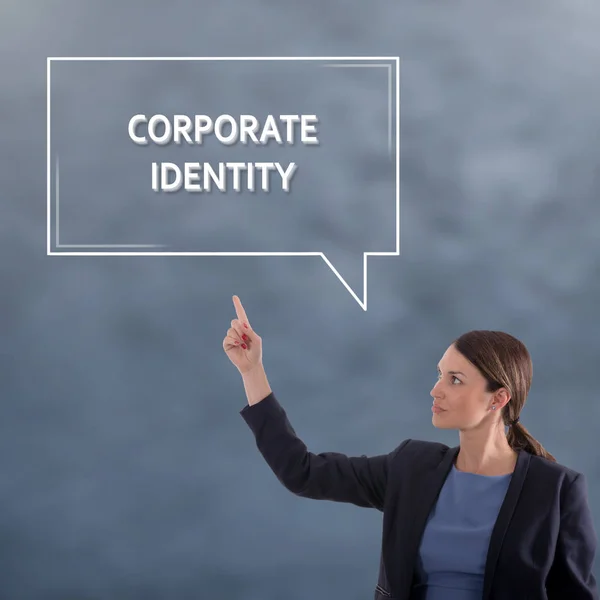 Corporate Identity Geschäftskonzept. Grafisches Konzept der Geschäftsfrau — Stockfoto