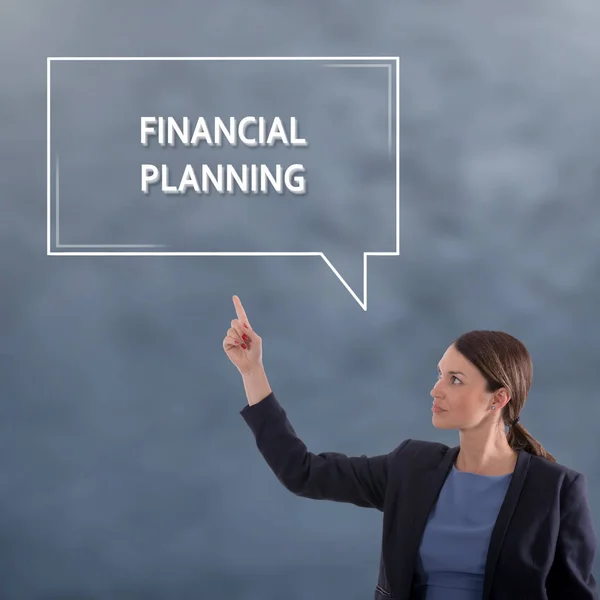 Finansal planlama iş kavramı. İş kadın kavramı — Stok fotoğraf