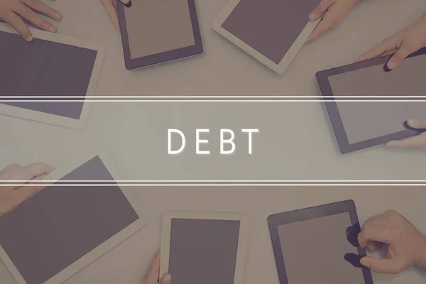 DEBT CONCEPT Concept d'entreprise . — Photo