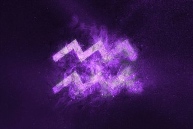 Kova burcu. Gece gökyüzü arka plan