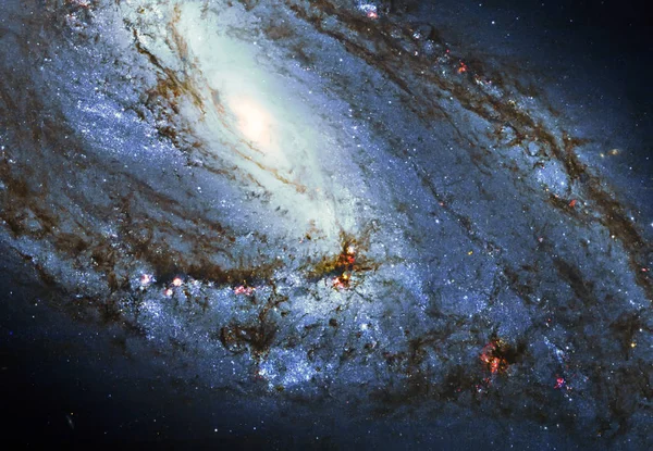 Espiral Galaxy M66 Fondo espacial. Messier 66 . — Foto de Stock