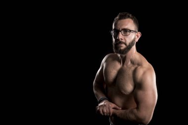 Vücut Geliştirici Pozisyonu, Sporcu Erkek Gücü, Fitness Kaslı Adam, 