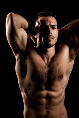 Vücut Geliştirici Pozisyonu, Sporcu Erkek Gücü, Fitness Kaslı Adam, 