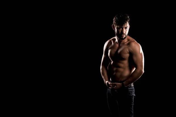 Bodybuilder Posing, Sporty Guy Male Power, Γυμναστήριο Muscled Man, — Φωτογραφία Αρχείου