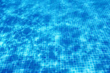 Yüzme havuzu suyu. Dalgalı Su. Güneş Yansıma arkaplanı.