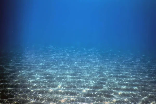 Unterwasser Blauer Ozean, Sandboden Unterwasserhintergrund — Stockfoto