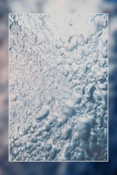 Luftbubblor, undervattens bubblor undervattens bakgrund tom text — Stockfoto