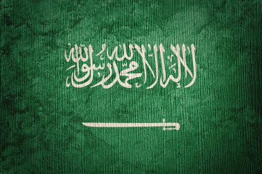 Grunge Suudi Arabistan bayrağı. Doku ile Suudi Arabistan bayrağı.