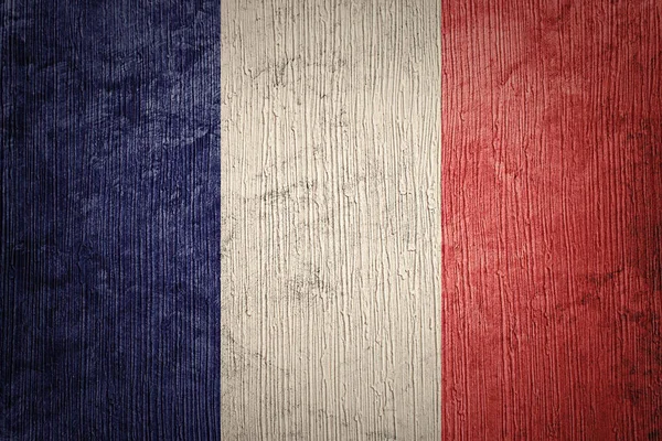 Прапор Франції гранж. Прапор Франції з текстурою гранж. — стокове фото