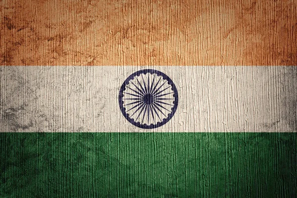 Grunge India vlag. Vlag van India met grunge textuur. — Stockfoto