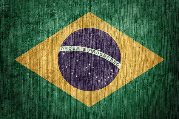 Bandeira do Grunge Brasil. Bandeira brasileira com textura grunge . — Fotografia de Stock