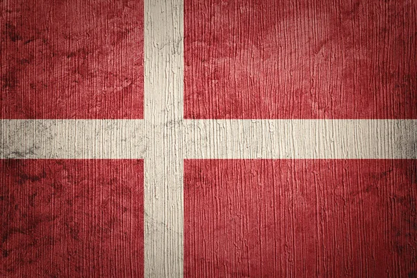 Grunge Dänemark Flagge. Dänemark-Flagge mit Grunge-Textur. — Stockfoto