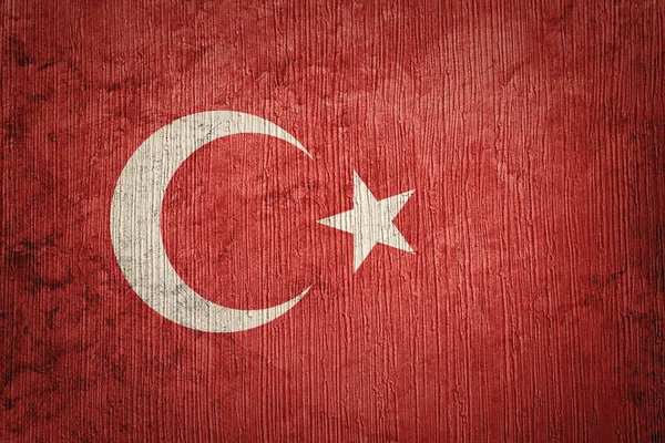 Grunge Truthahnfahne. Türkische Flagge mit Grunge-Textur. — Stockfoto