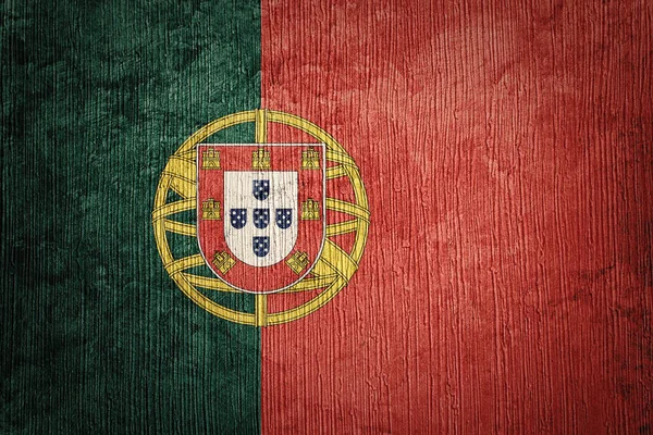 Великий флаг Португалии. Флаг Португалии с гранж-текстурой . — стоковое фото