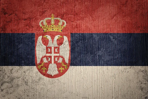 Grunge 塞尔维亚国旗。塞尔维亚国旗与 grunge 纹理. — 图库照片