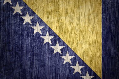 Grunge Bosna-Hersek bayrağı. Bosna bayrağı grunge ile tex