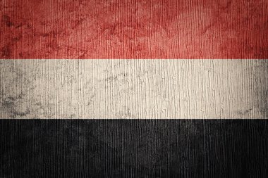 Grunge Yemen bayrak. Yemen bayrak doku ile.