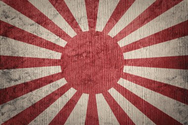 Grunge yükselen güneş Japonya bayrağı. Japonya bayrağı ile doku.