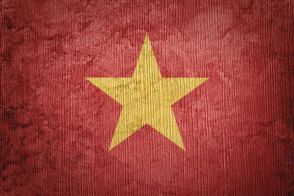 Grunge Vietnam bayrağı. Doku ile Vietnam bayrağı. — Stok fotoğraf