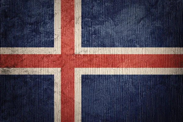 Grunge 冰岛国旗。冰岛国旗与 grunge 纹理. — 图库照片