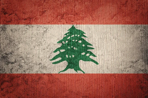 Grunge Libanon flagga. Libanon flagga med grunge konsistens. — Stockfoto