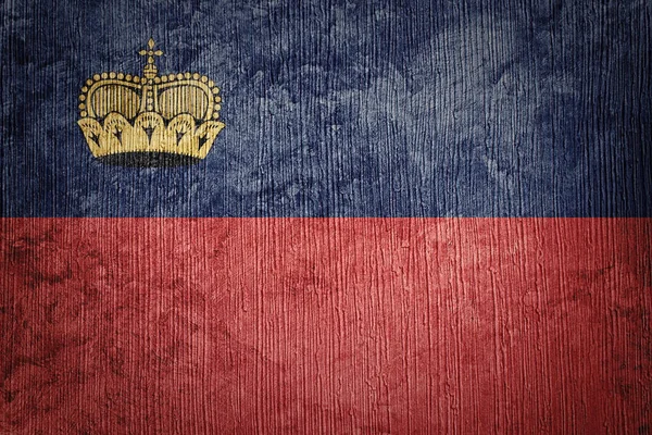 Bandeira Grunge Liechtenstein. Bandeira do Liechtenstein com grunge textur — Fotografia de Stock