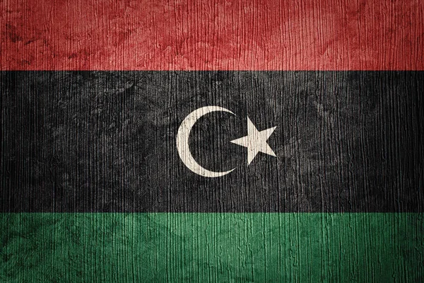 Grunge Libya-flagget. Libysk flagg med grungestruktur . – stockfoto