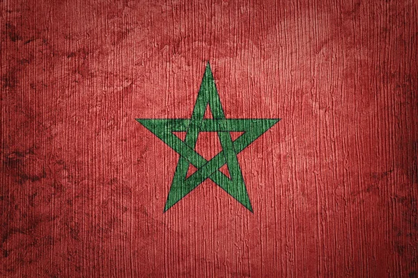 Grunge Marokko Flagge. Marokkanische Flagge mit Grunge-Textur. — Stockfoto
