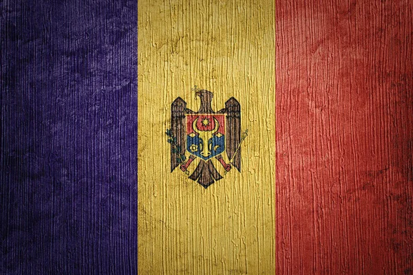 Grunge σημαίας Μολδαβίας. Σημαία της Μολδαβίας με υφή grunge. — Φωτογραφία Αρχείου