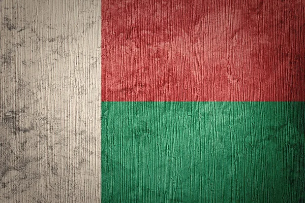 Grunge bandera de Madagascar. Bandera de Madagascar con textura grunge . — Foto de Stock