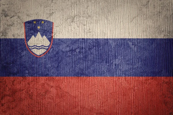 Прапор Словенії гранж. Прапор Словенії з текстурою гранж. — стокове фото