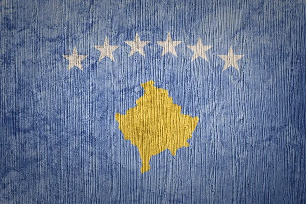 Bandeira de Grunge Kosovo. Bandeira do Kosovo com textura grunge . — Fotografia de Stock