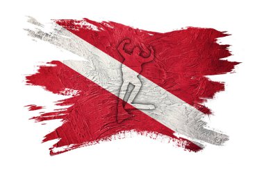 Dalgıç Down Flag, Vintage Style Scuba bayrağı.