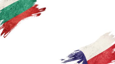 Beyaz arkaplanda Bulgaristan ve Şili bayrakları