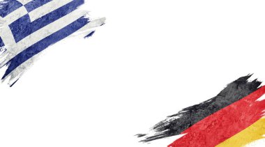 Beyaz arkaplanda Yunanistan ve Almanya bayrakları