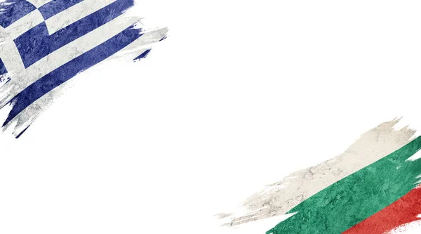 Flags of Greece and Bulgaria on white background — 스톡 사진