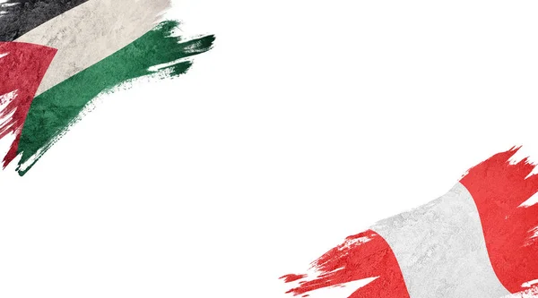 Vlajky Palestiny a Peru na bílém pozadí — Stock fotografie