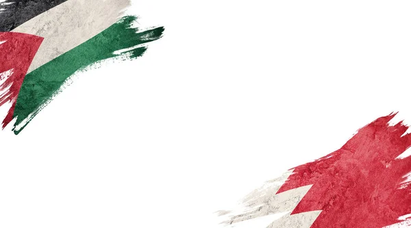 Drapeaux de Palestine et Gallois sur fond blanc — Photo