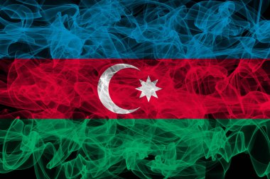 Azerbaijan Smoke Flag on Black Background, Azerbaijan flag