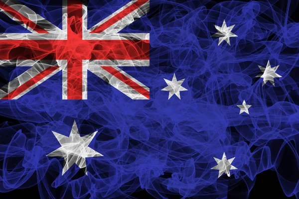 Australian Smoke Flag on Black Background — стокове фото