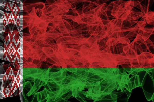 Belarus Smoke Flag on Black Background, Belarus flag