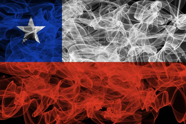 Chile Smoke Flag on Black Background, Chile flag