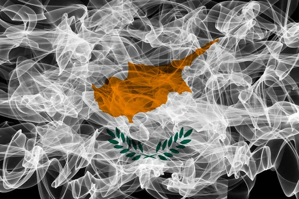 Cyprus Smoke Flag on Black Background, Cyprus flag