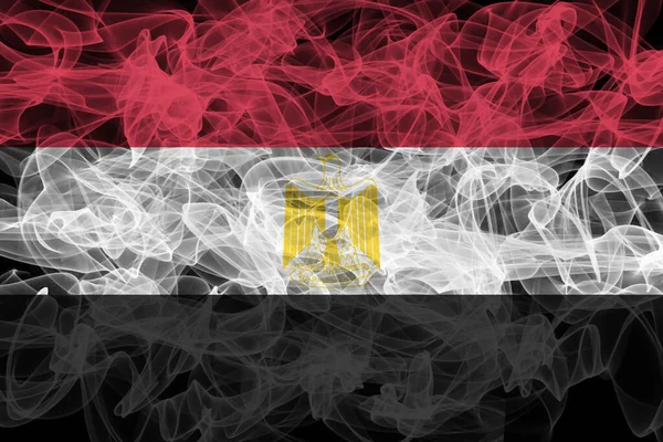 Egypt Smoke Flag on Black Background, Egypt flag
