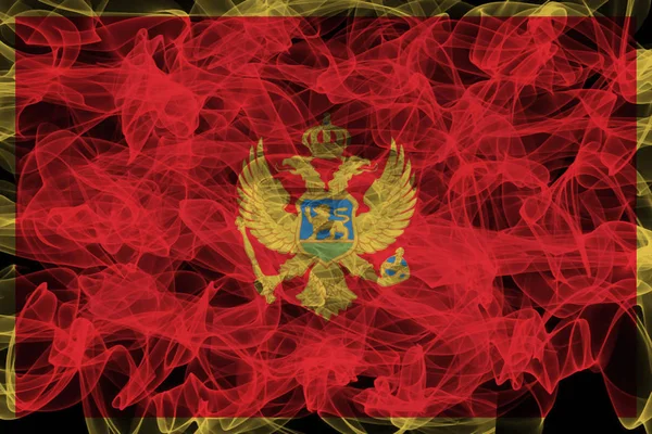Montenegro bandera de humo sobre fondo blanco, bandera de Montenegro —  Fotos de Stock