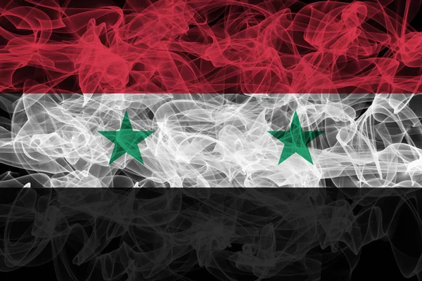 Syria Smoke Flag on Black Background, Syria flag