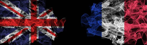 Bandiere di Union Jack e France su sfondo nero, Union Jack v — Foto Stock