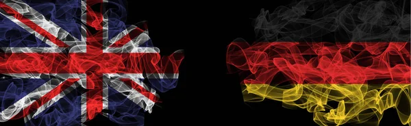 Flags of Union Jack and Germany on Black background, Union Jack