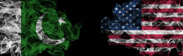 Flags of Pakistan and USA on Black background, Pakistan vs USA S